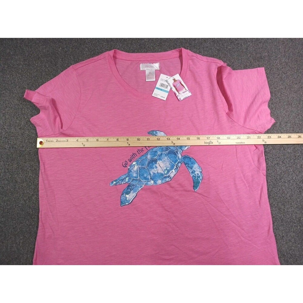 NWT Stella Parker Pink T-shirt Turtle Go with the Flow Size XL-MSRP $28 - Picture 9 of 15